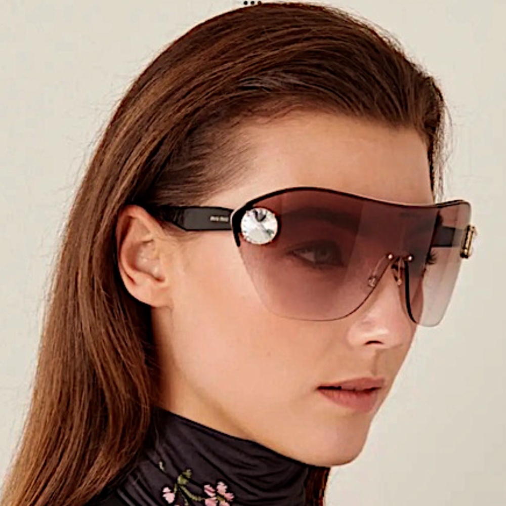 Miu Miu Women's Mirrored Shield Sunglasses, 120mm